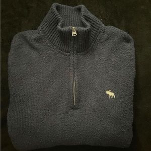 abercrombie & fitch navy blue quarter zip